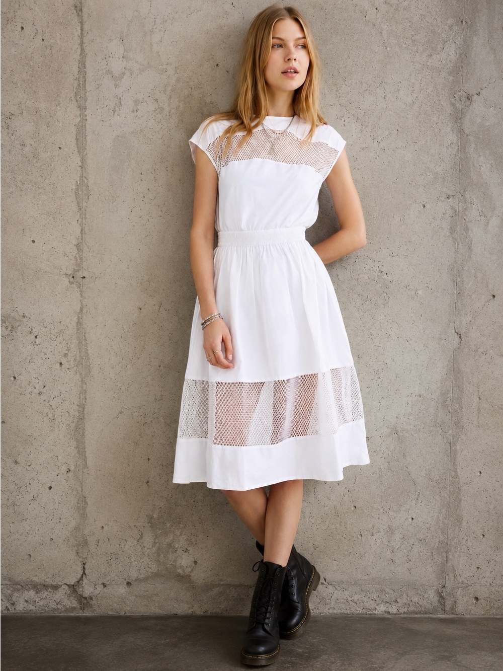 NWOT | Urban Outfitters Alice & UO | Antoinette Poplin Midi | White | XS